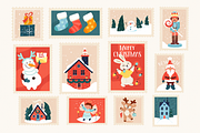 Christmas Stamps Illustrations, a Seasonal Illustration by Anna Studio (Thumbnail 12 of 12)