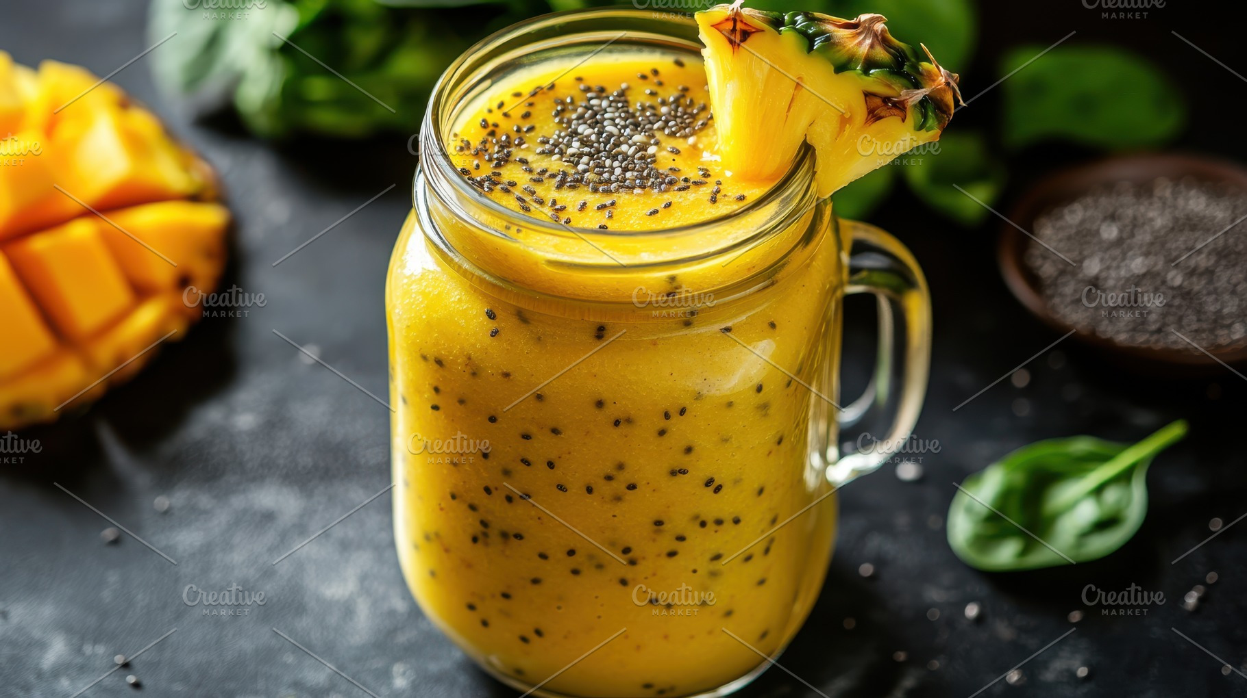 A refreshing tropical smoothie with, a Background Photo by Pixeness