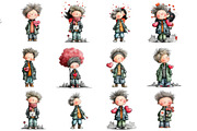 Whimsical Valentine Boy Clipart, an Illustration by DreamArtGraphic (Thumbnail 2 of 4)