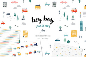 Seamless patterns for boys