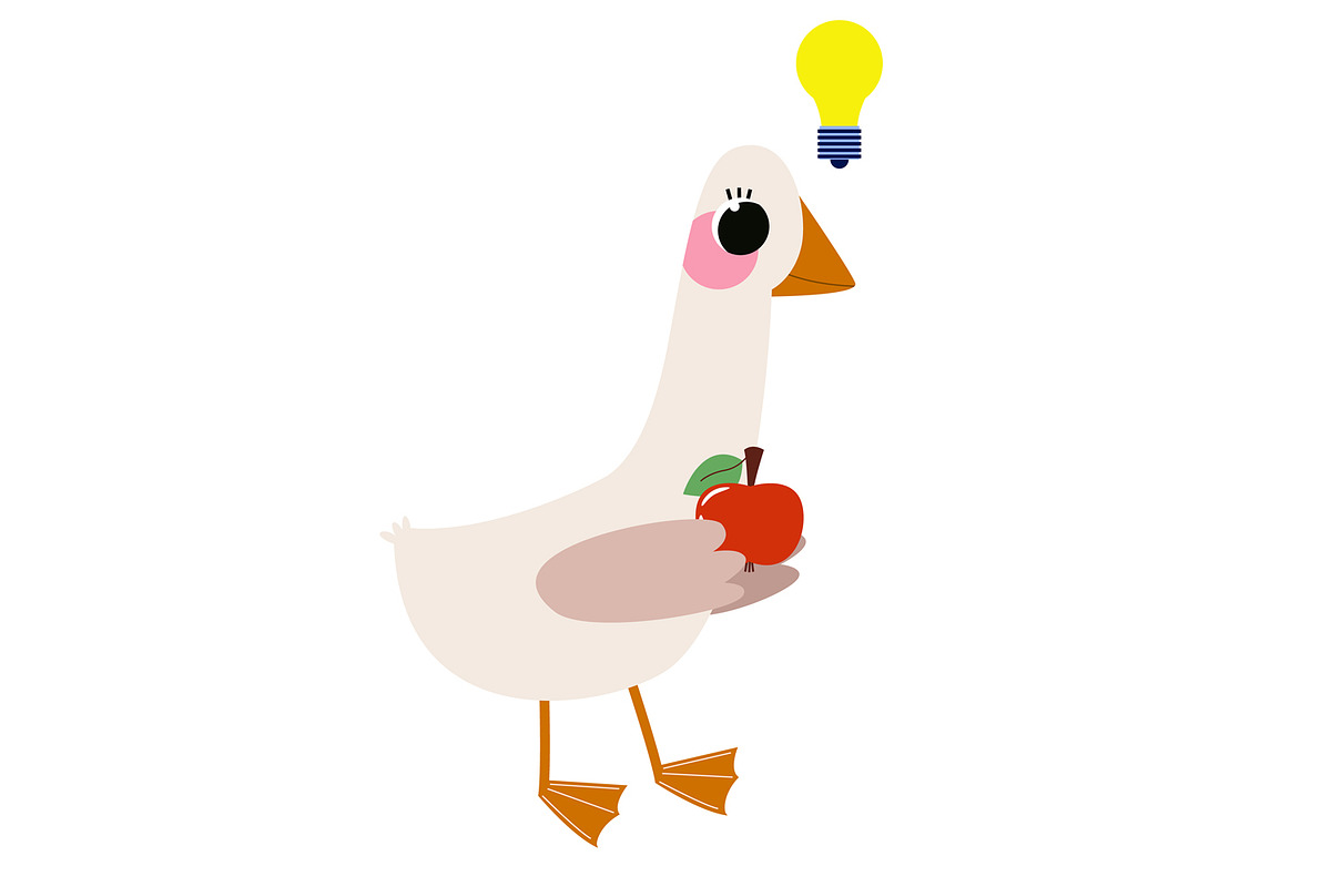 9 Cute Goose & Education Cartoon, an Object Graphic by the_myro (Photo 8 of 10)