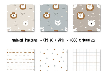 Animal pattern digital paper pack