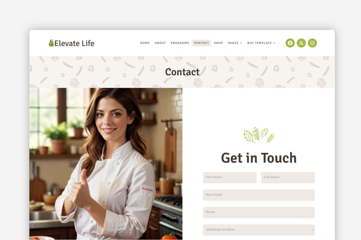 Elevate Life – Dietitian WP Theme, a WordPress Template by Your Theme Shop (Photo 3 of 9)