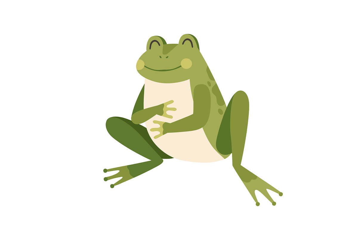 Cute frog hunting for butterfly set, an Animal Illustration by Good Studio (Photo 4 of 4)