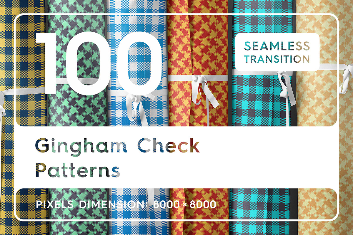 100 Gingham Check Patterns, a Pattern Graphic by Textures & Backgrounds