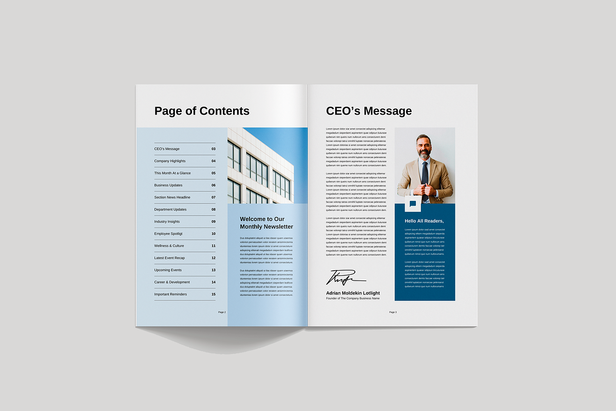 Newsletter Template | Canva & Indd, a Magazine Template by Leaflove (Photo 2 of 10)