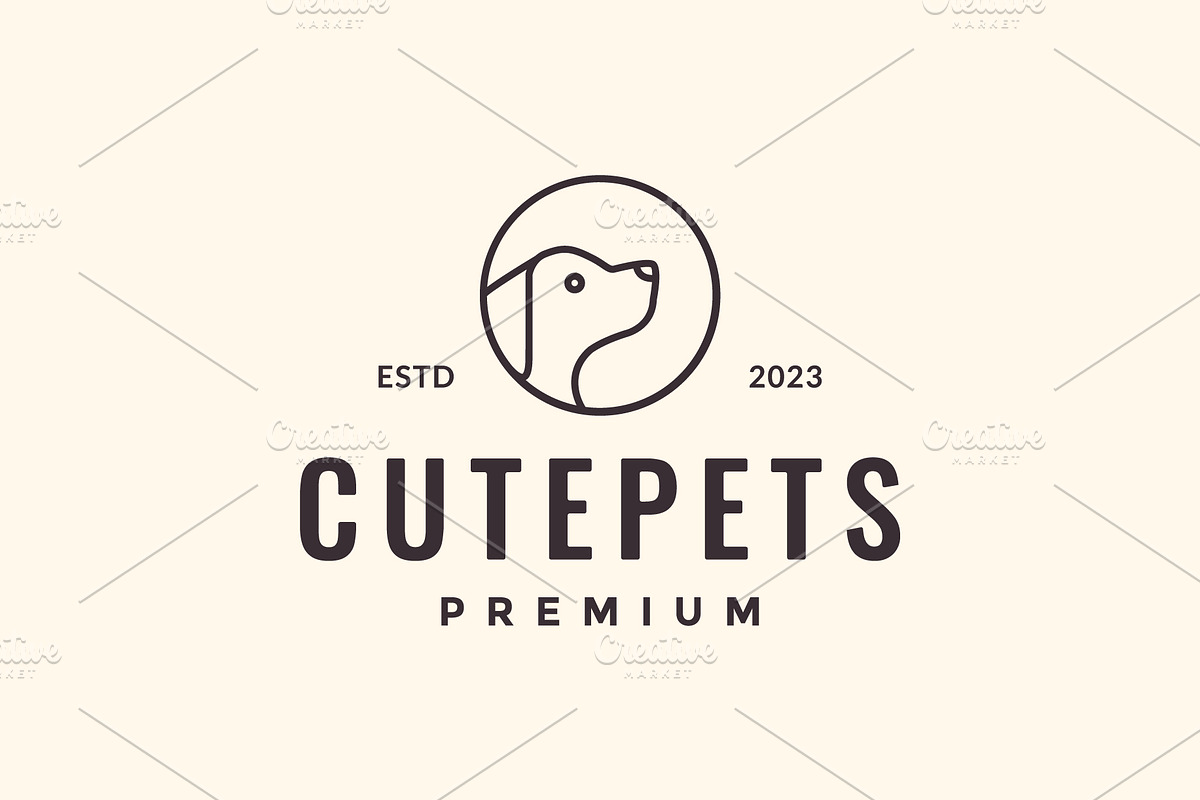 dog puppy canine head logo, a Branding & Logo Template by devastd