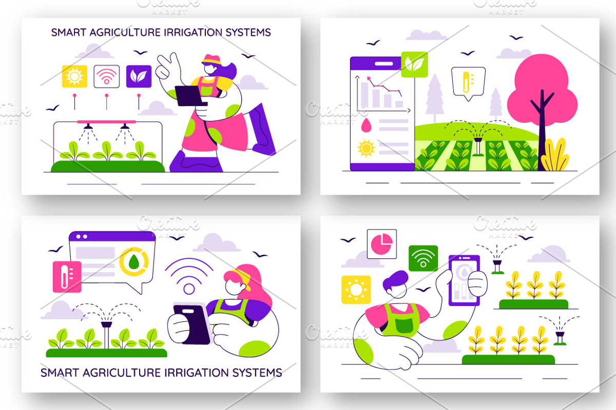10 Smart Agriculture Irrigation, a Technology Illustration by denayunebgt (Photo 2 of 4)