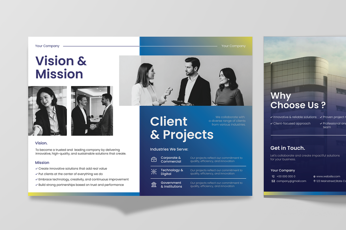 Company Profile Bifold Brochure, a Flyer Template by Annora Studio (Photo 3 of 6)