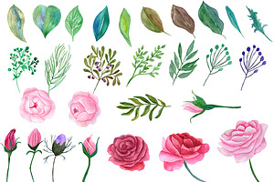 Watercolor Roses Clipart