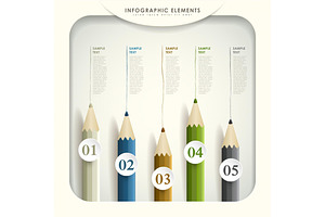 Abstract 3d Colored Pencil Infograph