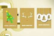 Golden Merry Christmas Postcards Set, a Print Template by McLittle Stock (Thumbnail 1 of 4)
