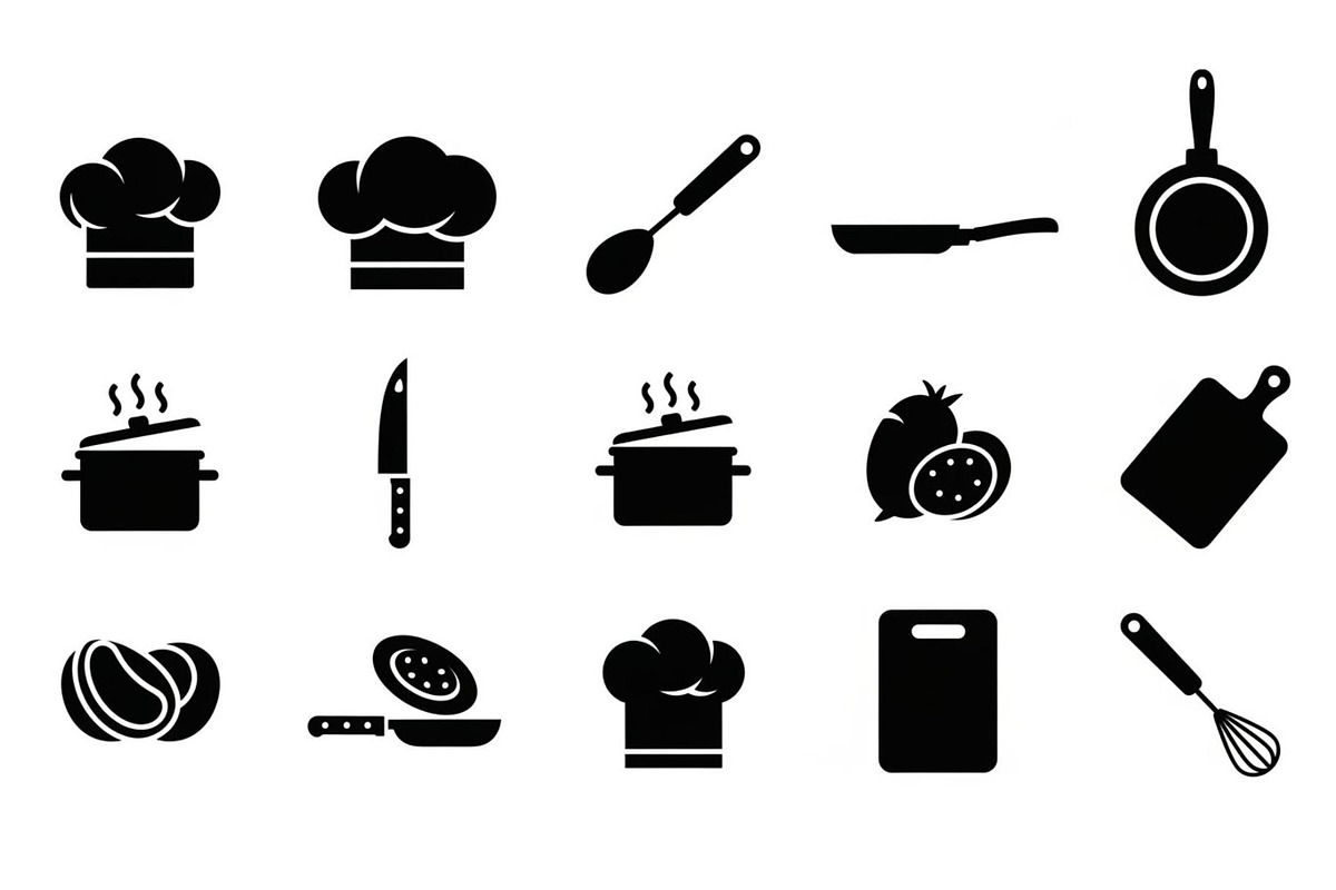 Kitchen Cooking Icon Vector Bundle, an Illustration by jahid234 (Photo 21 of 51)