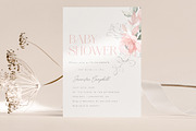 Pink Roses Baby Shower Invite, a Stationery Template by By Stephanie Design (Thumbnail 1 of 3)