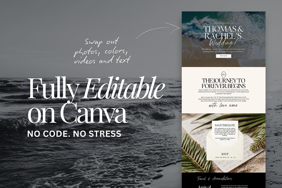 Beach Wedding Website Template preview 5