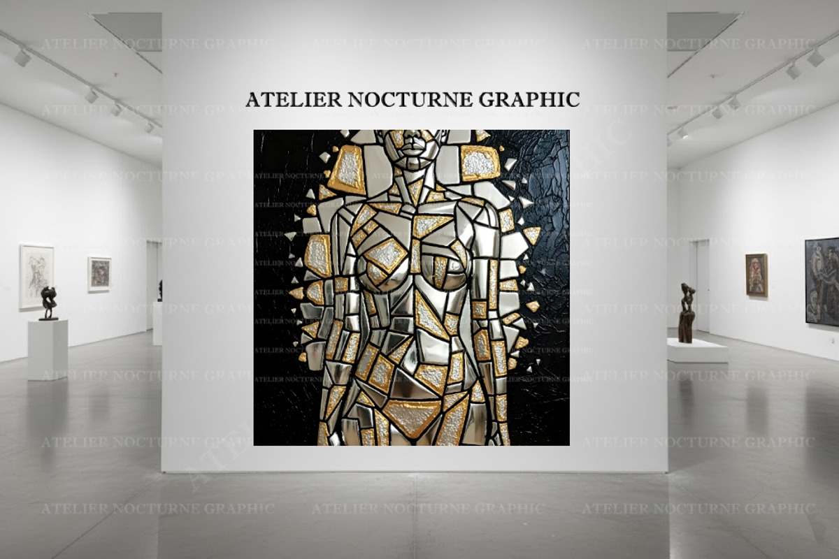 3 Metallic Abstract Female Portrait, a Texture Graphic by Atelier Nocturne Graphic (Photo 5 of 5)