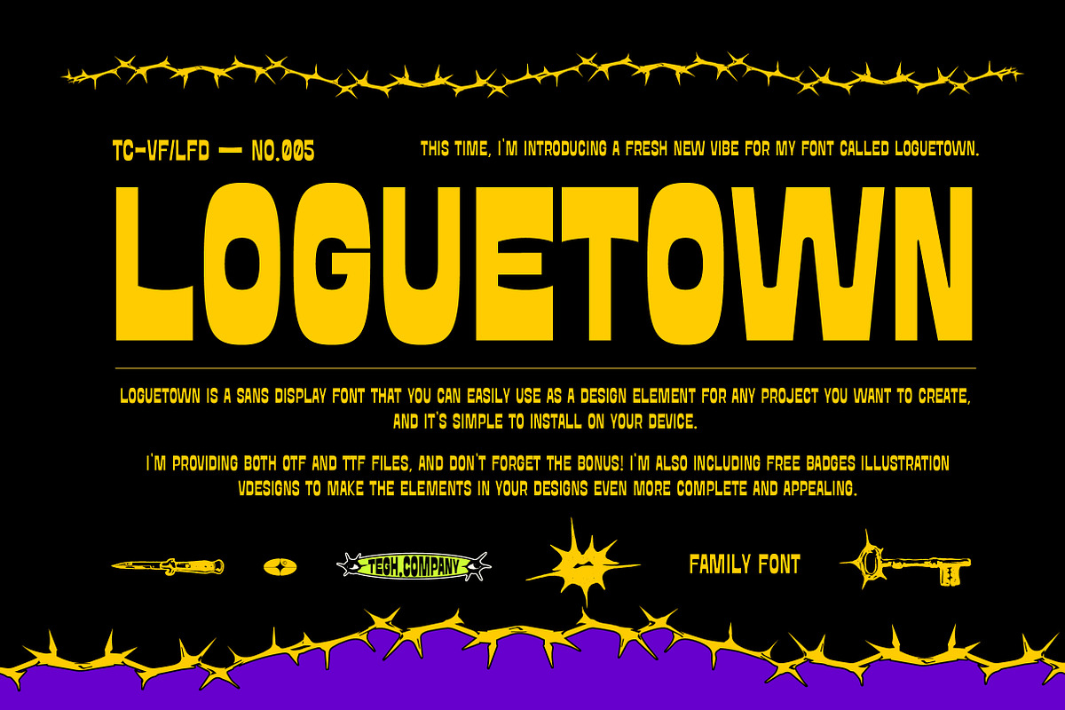 LOGUETOWN SANS DISPLAY, a Sans Serif Font by Tegh co. (Photo 1 of 20)