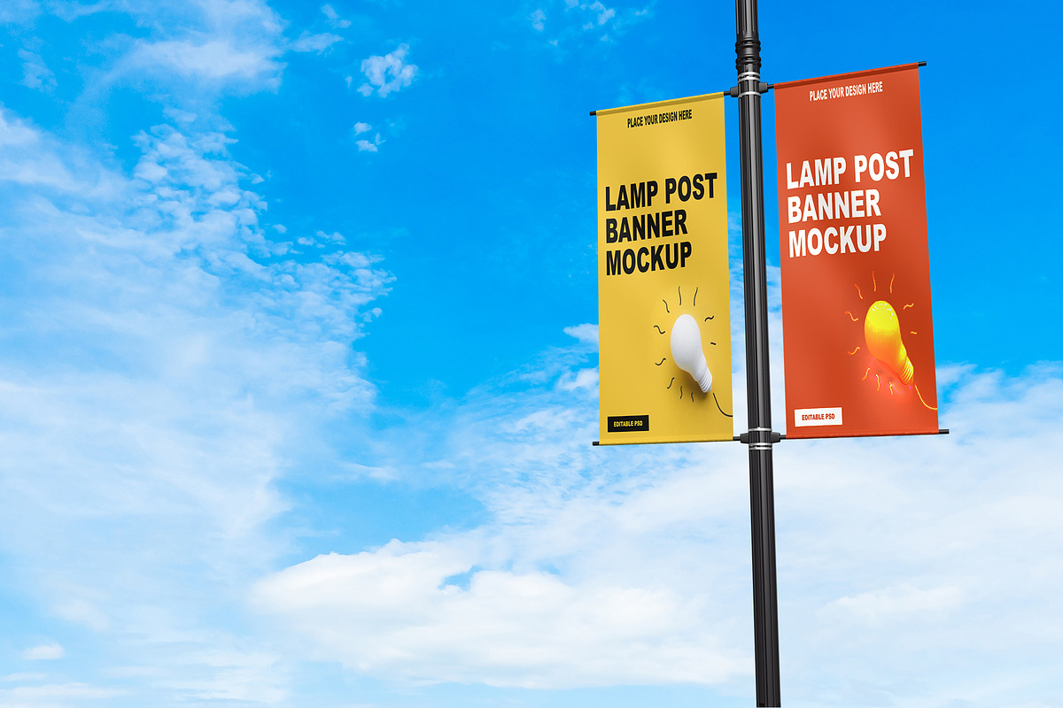 Lamp Post Banner Mockup, a Product Mockup by Designbuys (Photo 9 of 20)