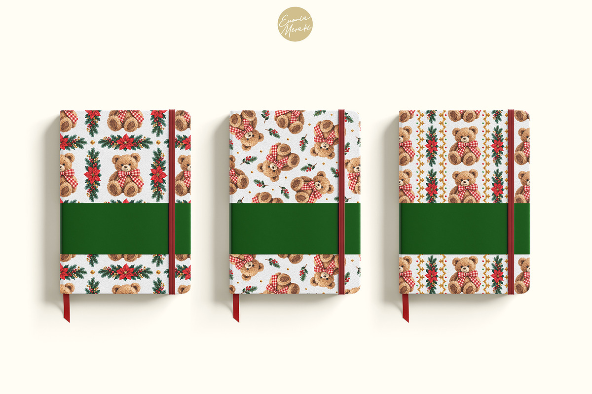 Vintage Christmas Bear Patterns, a Pattern Graphic by Euonia Meraki (Photo 8 of 9)