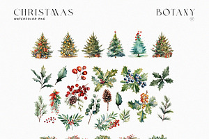 Watercolor Festive Christmas Set