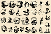 Vintage Coastal Travel Illustrations, an Object Illustration by Nocturnal Wolf (Thumbnail 20 of 27)