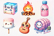 Kawaii Camping Clipart, an Illustration by Dream Creation (Thumbnail 4 of 7)