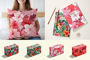 Coral Lagoon Hibiscus Florals, a Pattern Graphic by Ninterints (Thumbnail 5 of 10)