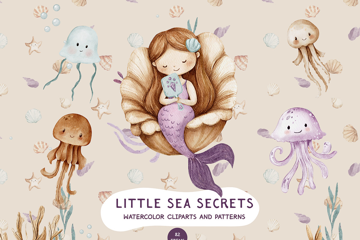 Little Sea Secrets Watercolor, an Object Graphic by NikiArts (Photo 1 of 8)