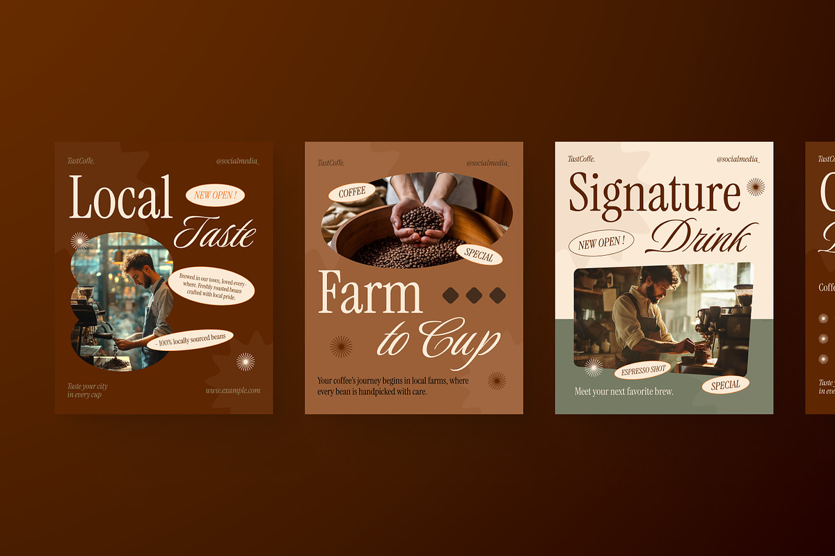 Local Coffee Roastery Instagram Post, a Social Media Template by Annora Studio (Photo 3 of 6)