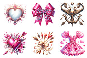 Watercolor Cupid Clipart Bundle, an Illustration by SinaCreation (Thumbnail 11 of 11)