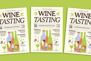 Summer Wine Tasting Flyer, a Flyer Template by Gumico Studio.