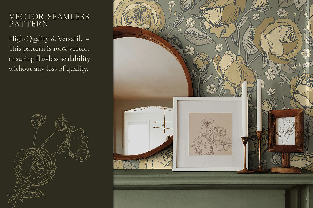 Victorian Garden Roses Pattern, a Pattern Graphic by PenguinArtStudio (Photo 2 of 7)
