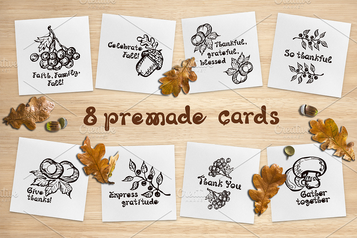 Fall elements, cards and patterns, an Illustration by AV Design (Photo 3 of 7)