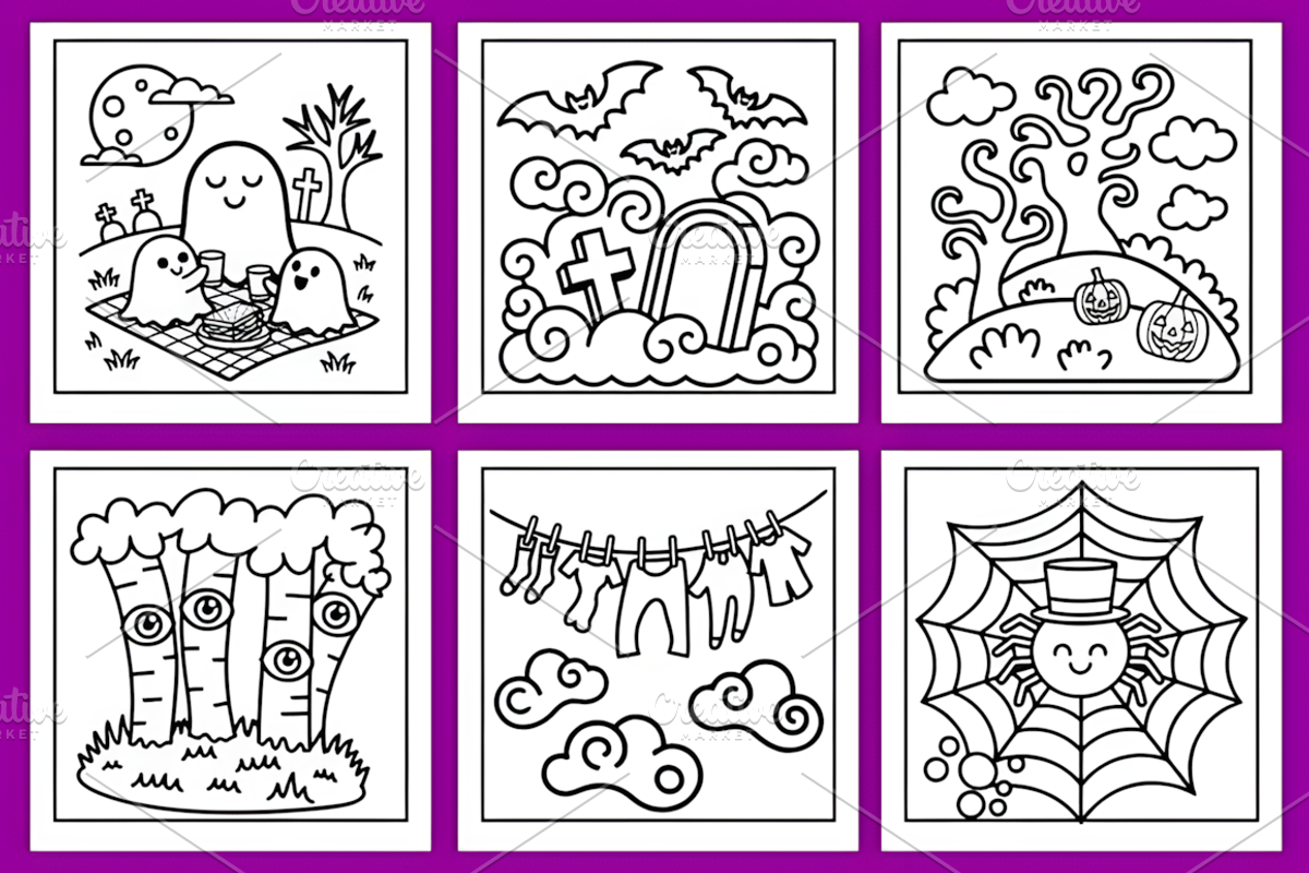 Bold and Easy Halloween Coloring, a Seasonal Illustration by Coco Bloom (Photo 2 of 4)