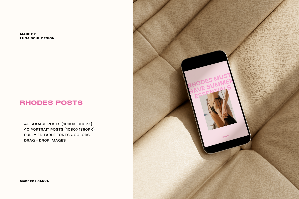 Rhodes | Social Media Posts Template, a Social Media Template by Luna Soul Design (Photo 3 of 10)