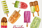 Watercolor POPSICLES Clip Art, an Illustration by SandraGraphicDesign (Thumbnail 2 of 6)