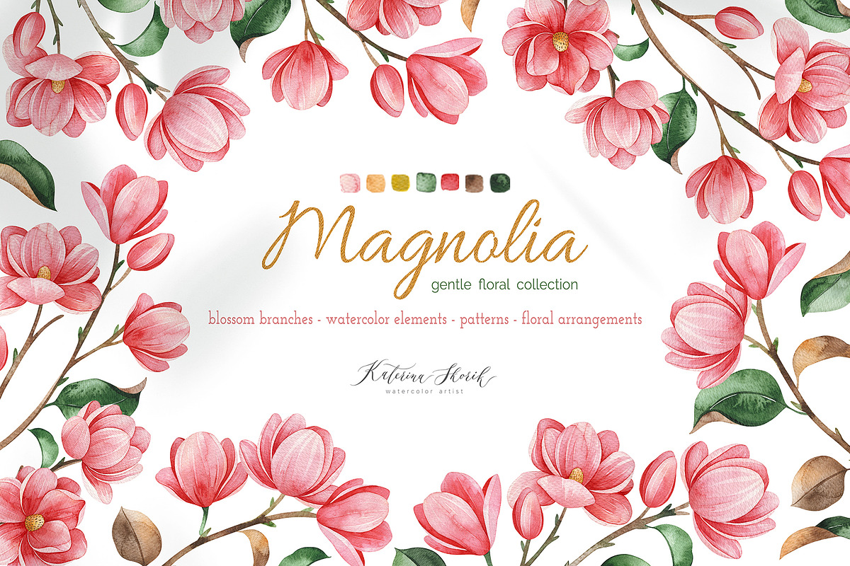 Magnolia. Gentle Floral Collection, a Decorative Illustration by Kate_Rina (Photo 1 of 8)