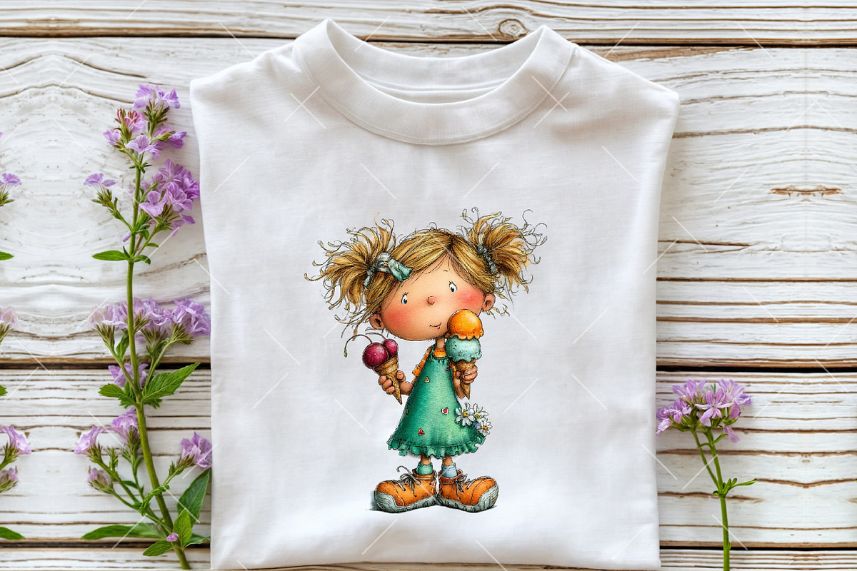 Whimsical Cherry Girl PNG Clipart, an Illustration by OK Design (Photo 5 of 6)