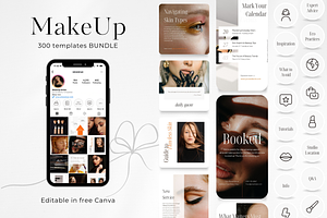 300 Beige MakeUp Social Media BUNDLE, a Social Media Template by PatternLab.