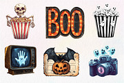 Vintage Halloween & Cinema Clipart, an Illustration by Dream Creation (Thumbnail 5 of 7)