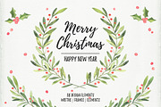 Christmas watercolor set, a Decorative Illustration by Kate Macate (Thumbnail 1 of 3)