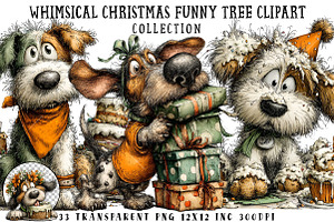 Whimsical Birthday Dog Clipart, an Illustration by OK Design