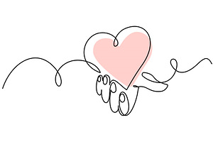 Hand holding heart - hand drawn one, a Seasonal Illustration by Valenty