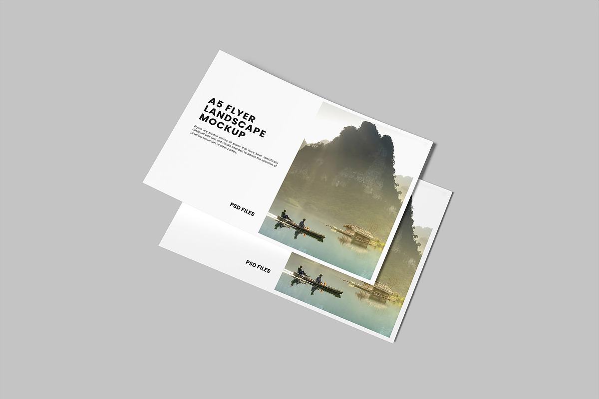 A5 Landscape Flyer Mockup, an Advertising Mockup by Graphiculon (Photo 7 of 11)
