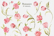 Romance - watercolor flowers clipart, an Illustration by Bruna Illustrates (Thumbnail 2 of 5)