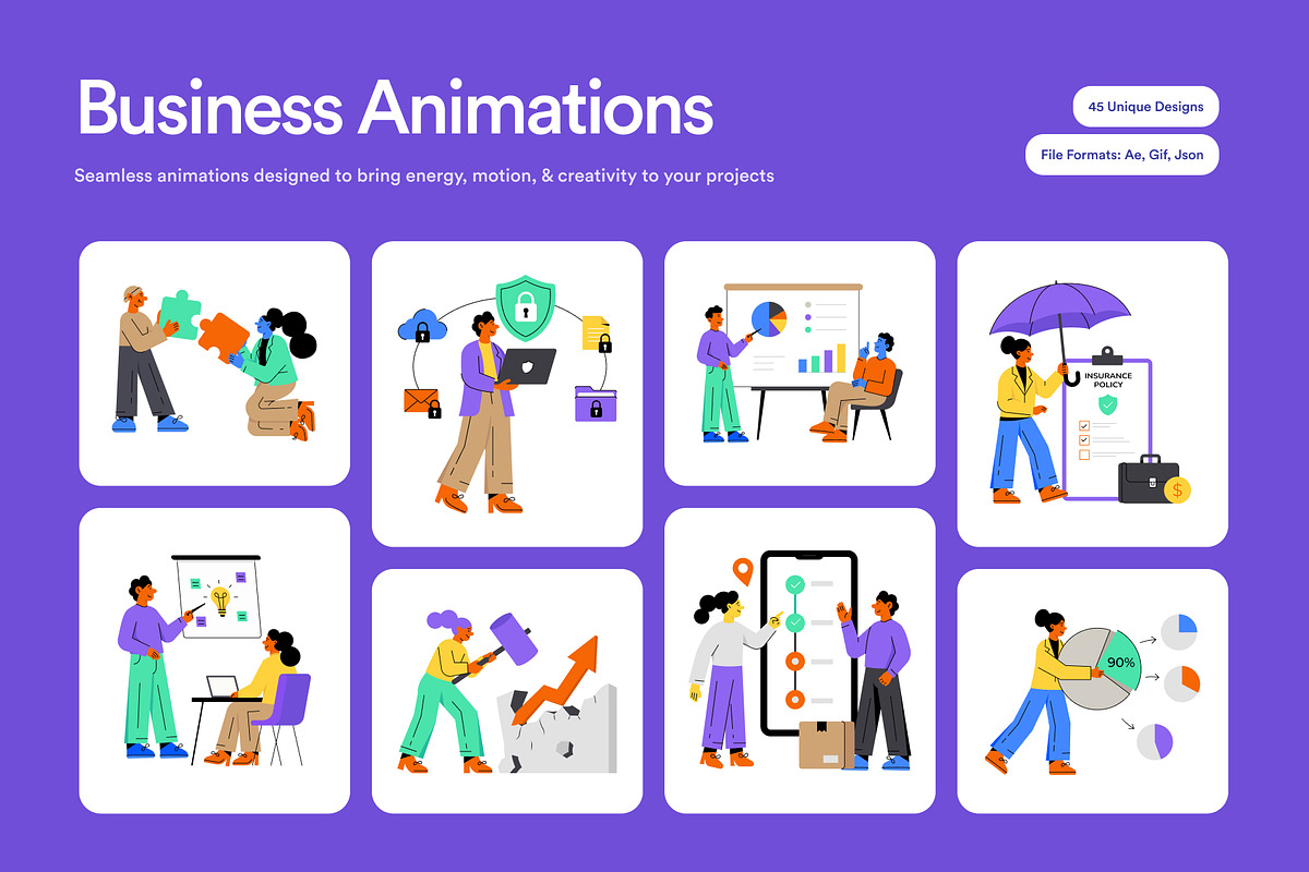45 Animated Business Illustrations, a Finance Illustration by Creative Stall (Photo 1 of 4)