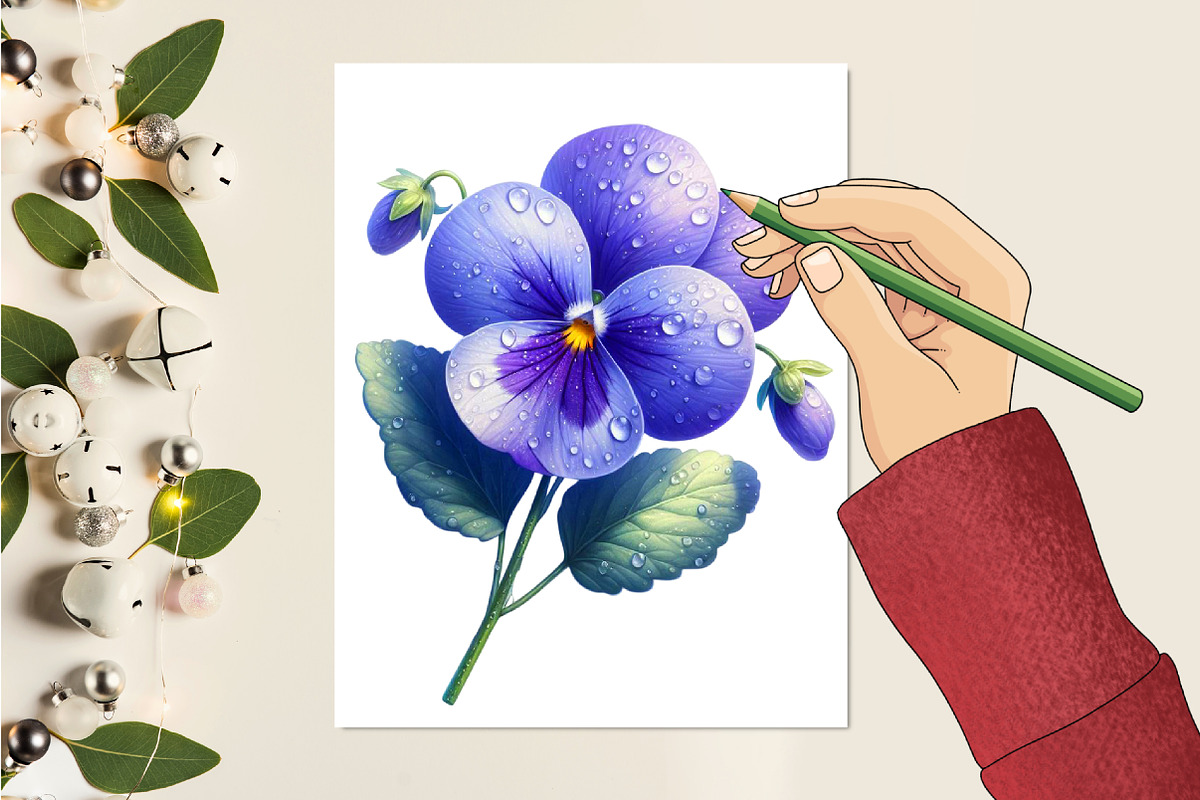 Spring Viola Flower Sublimation, an Illustration by RobertsArt (Photo 2 of 7)