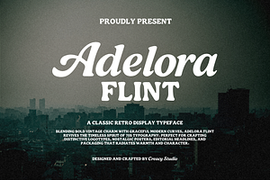 Adelora Flint – Retro Display Font, a Script Font by Creacy Studio