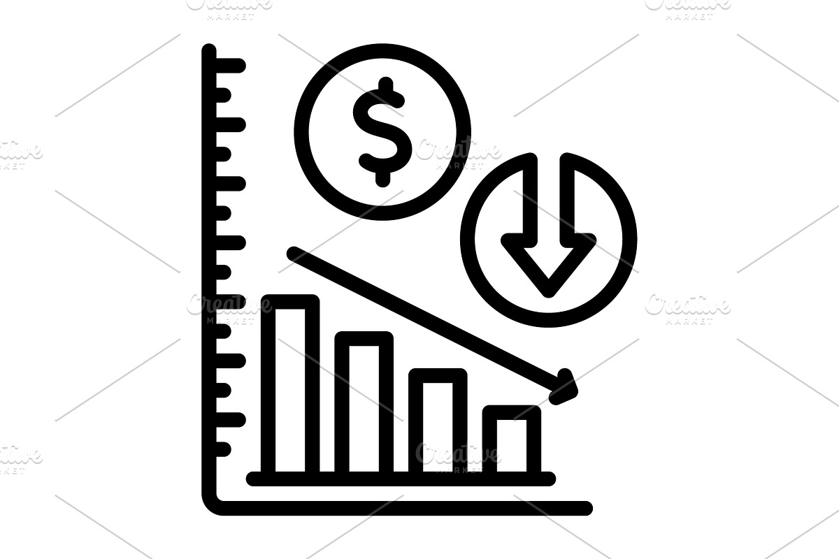 Lower decreased black icon, an Icon by Creative priyanka