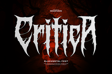 Critica | Black Metal Font, a Blackletter Font by Denustudios